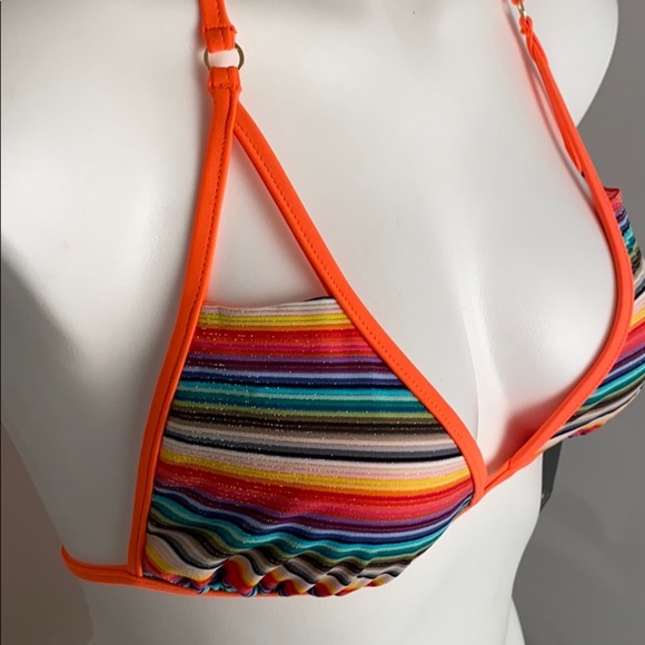 Wildfox Zooey multicolor rainbow triangle bikini top and matching string bikini - Picture 15 of 16